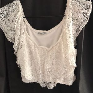 Charlotte Russe White Knit Crop Top